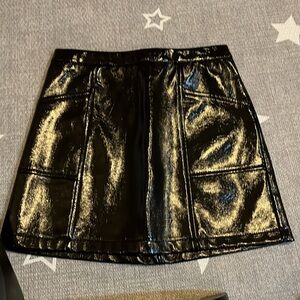 Shiny Black Kids M(8) Skirt NEW